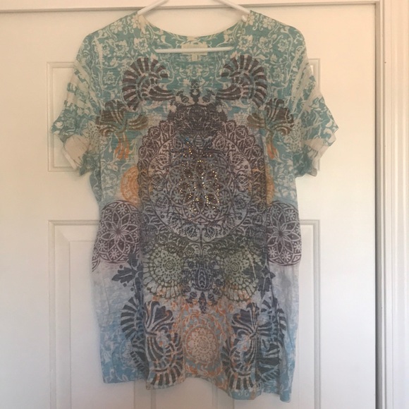 Maurices Tops - Maurice’s Rhinestone Design Colorful T-Shirt